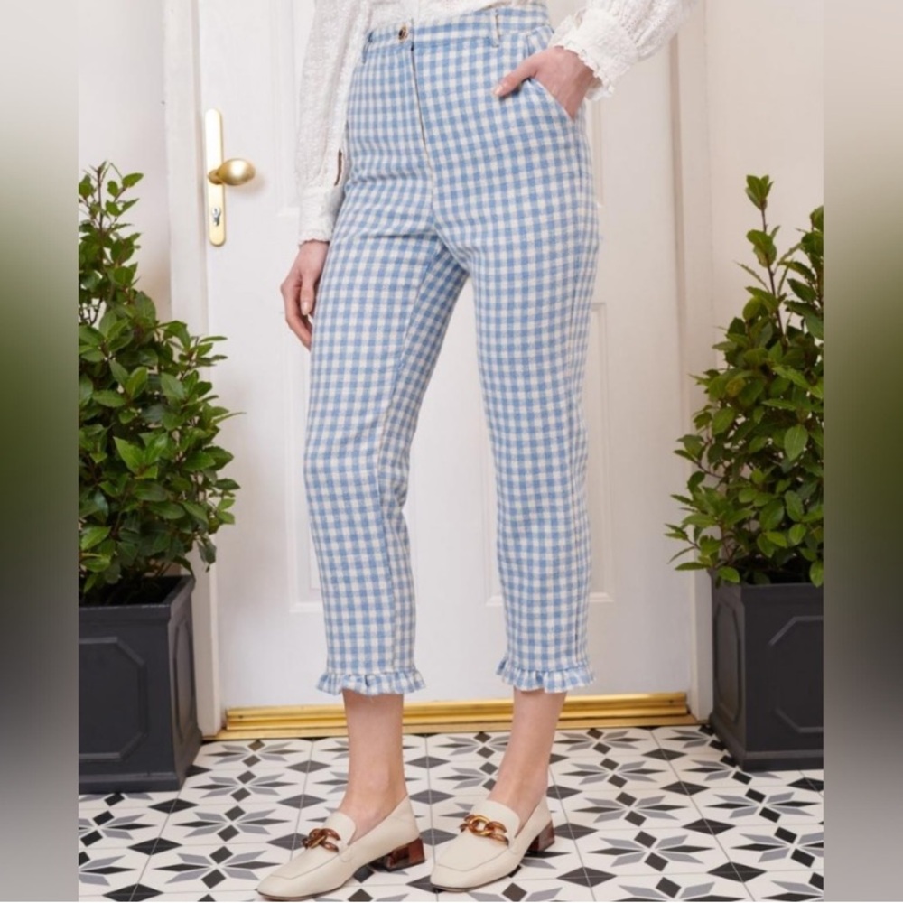 Sister Jane Blue Gringham Trouser Pants